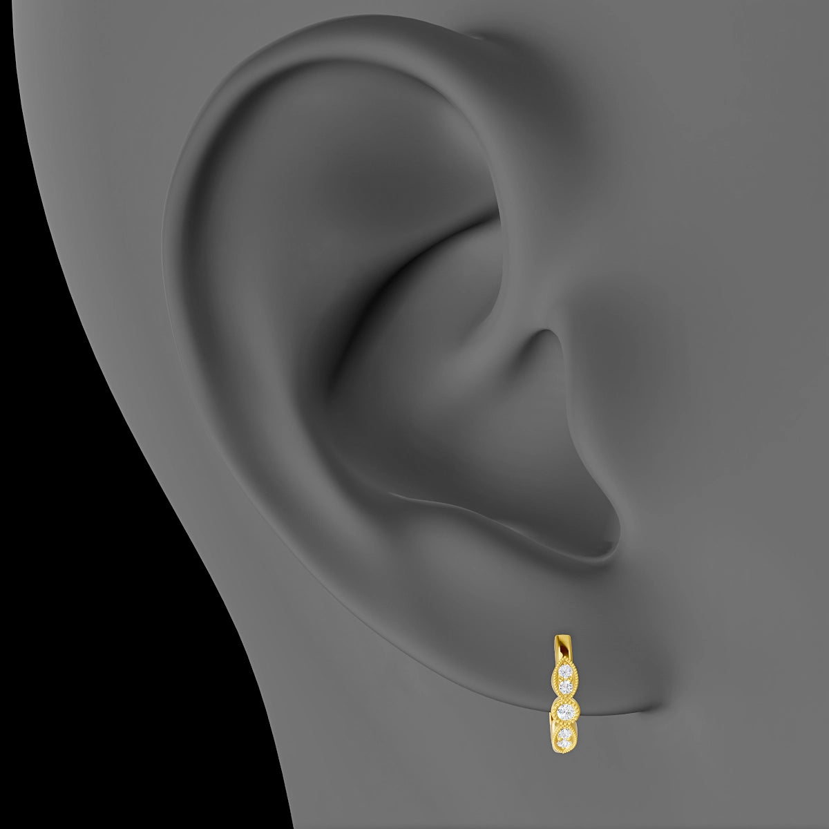 Roma | 18k Yellow Gold 8 mm Diamond Hoop Piercing
