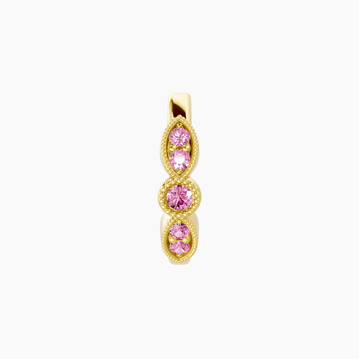 Roma | 18k Yellow Gold 8 mm Pink Sapphire Hoop Piercing