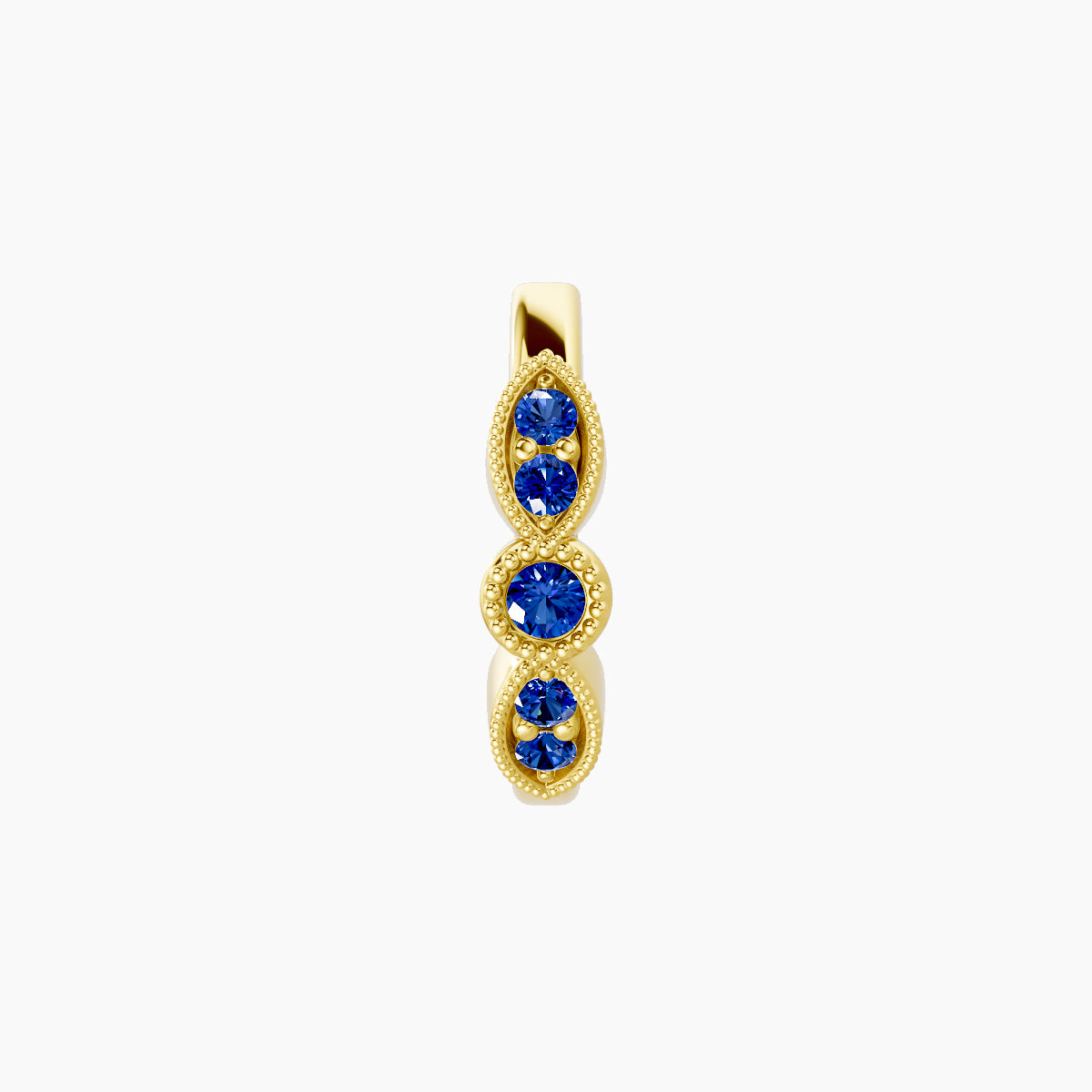 Roma | 18k Yellow Gold 8 mm Sapphire Hoop Piercing