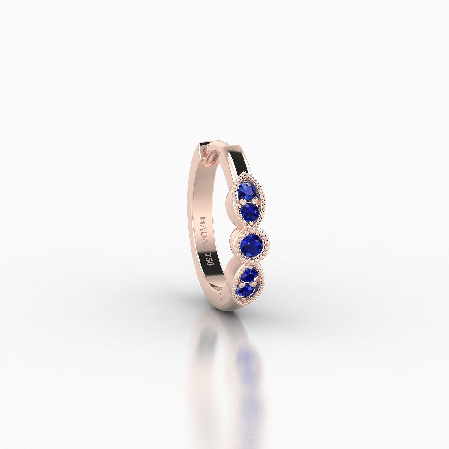 Roma | 18k Rose Gold 8 mm Sapphire Hoop Piercing