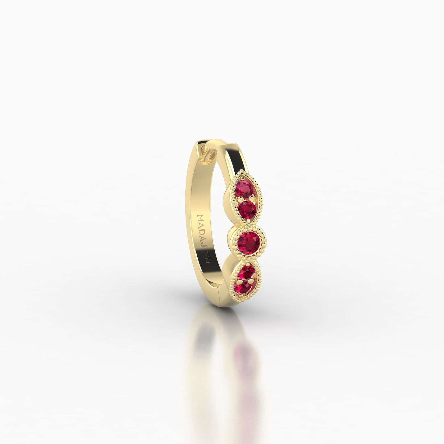 Roma | 18k Yellow Gold 8 mm Ruby Hoop Piercing