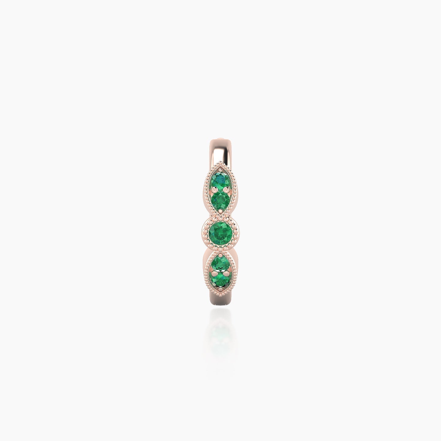 Roma | 18k Rose Gold 8 mm Emerald Hoop Piercing