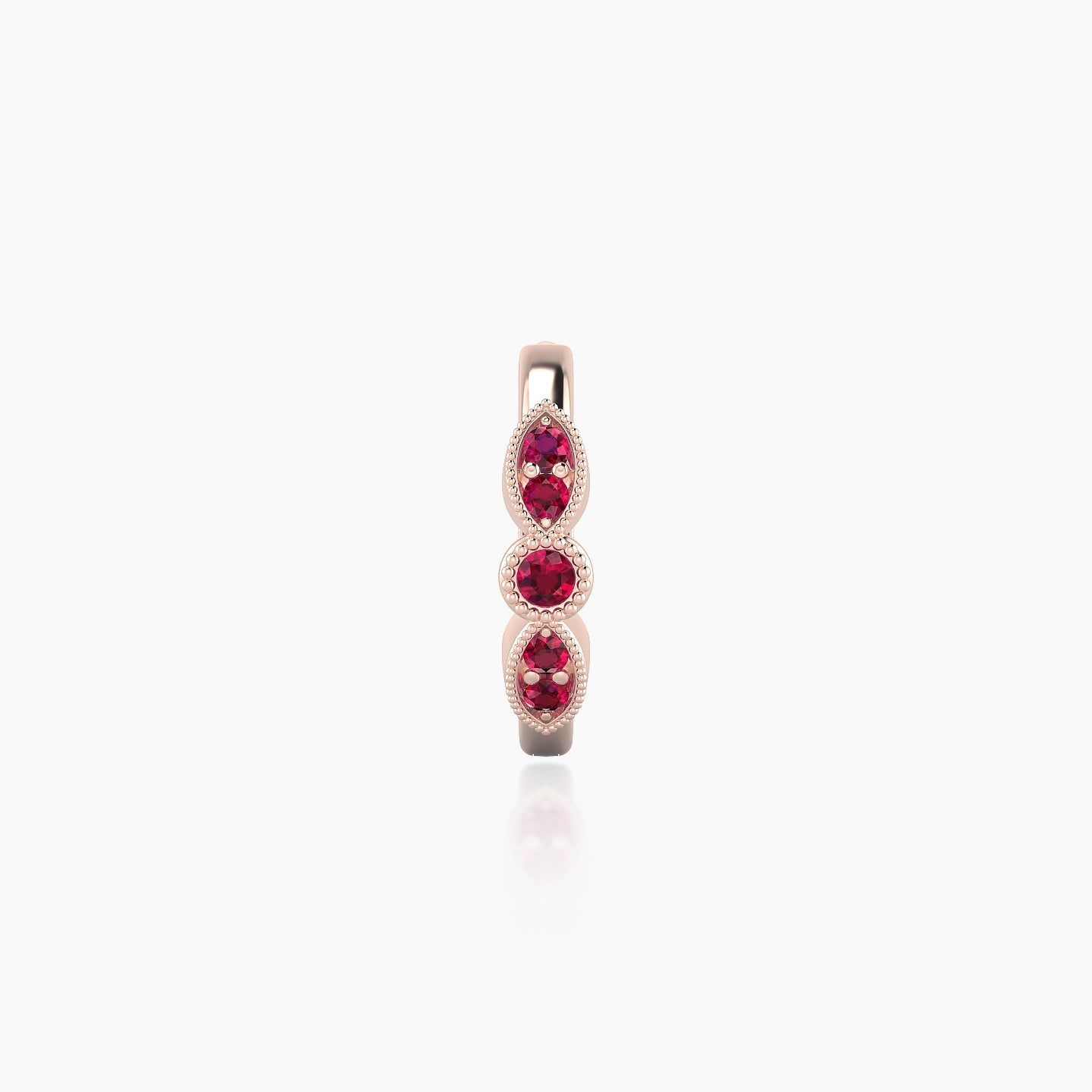 Roma | 18k Rose Gold 8 mm Ruby Hoop Piercing