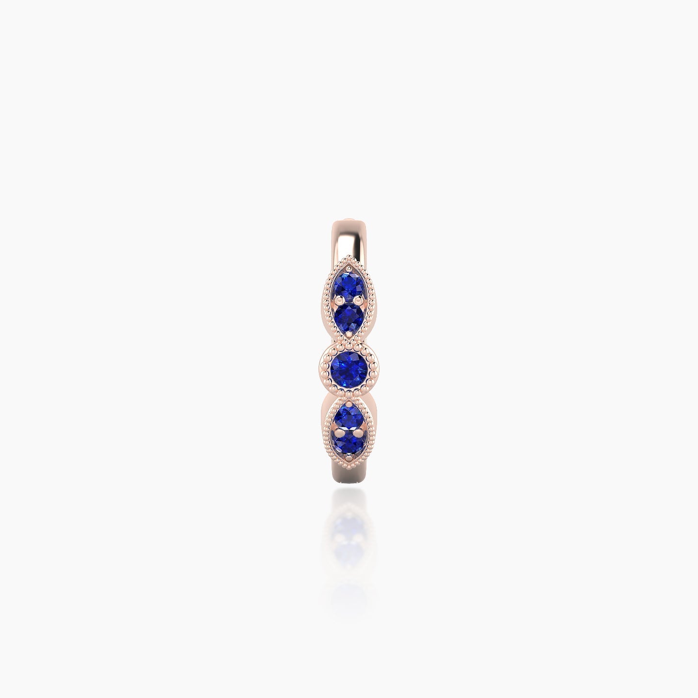 Roma | 18k Rose Gold 8 mm Sapphire Hoop Piercing