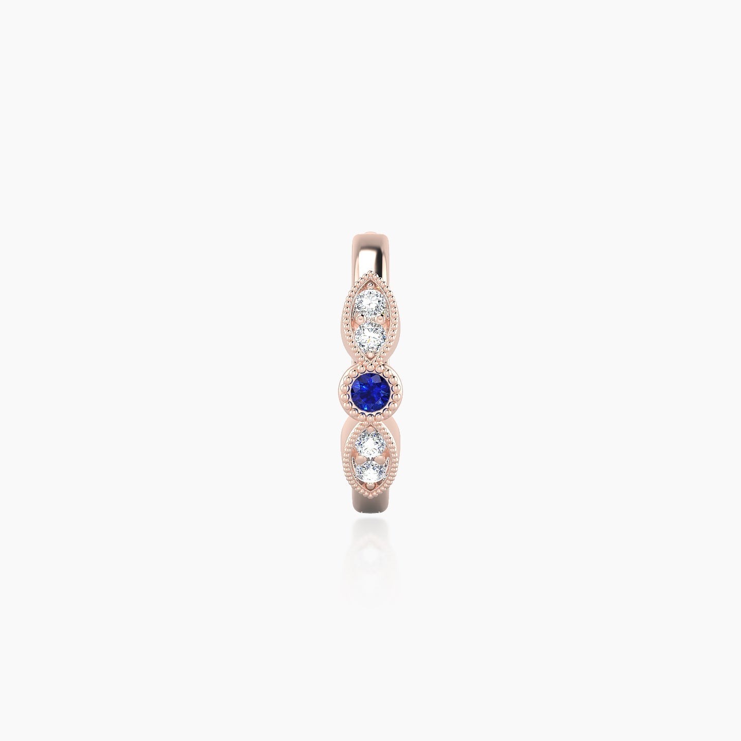 Roma | 18k Rose Gold 8 mm Sapphire & Diamond Hoop Piercing