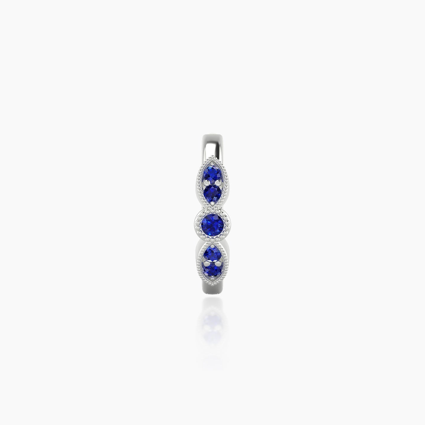 Roma | 18k White Gold 8 mm Sapphire Hoop Piercing