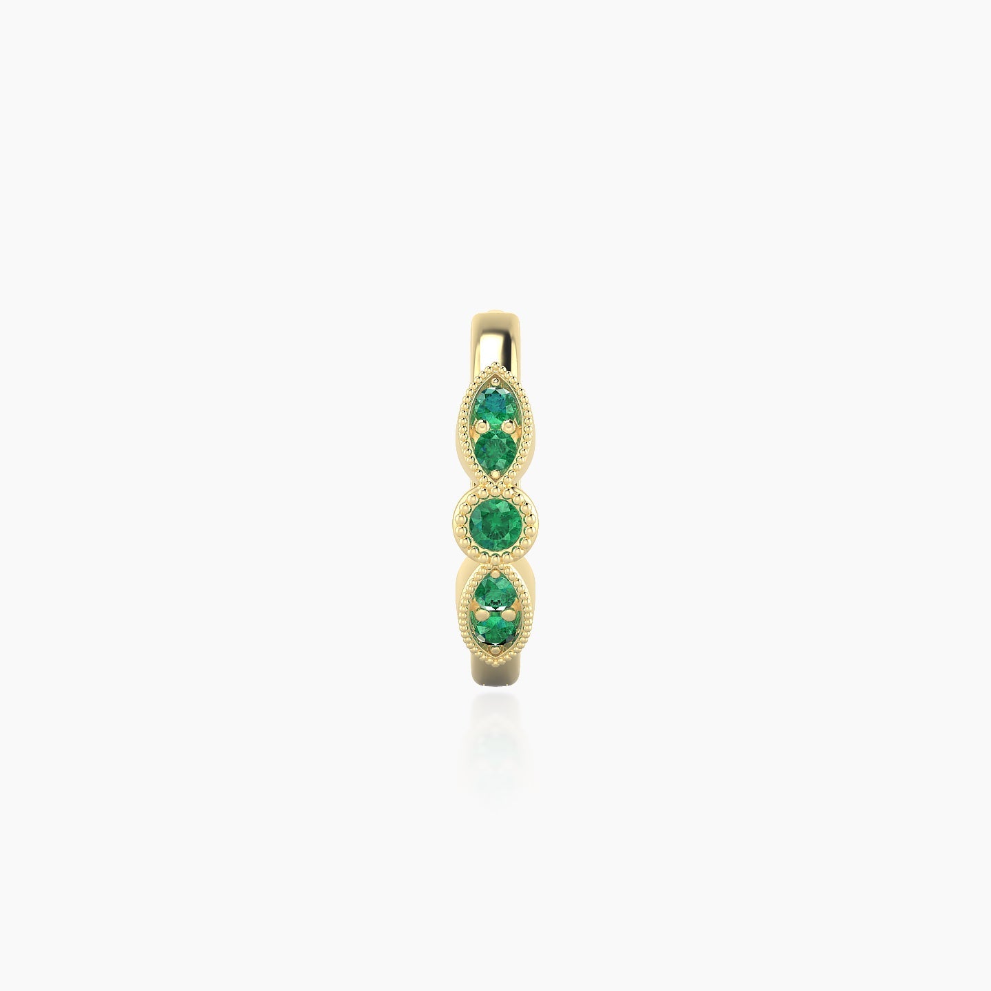 Roma | 18k Yellow Gold 8 mm Emerald Hoop Piercing