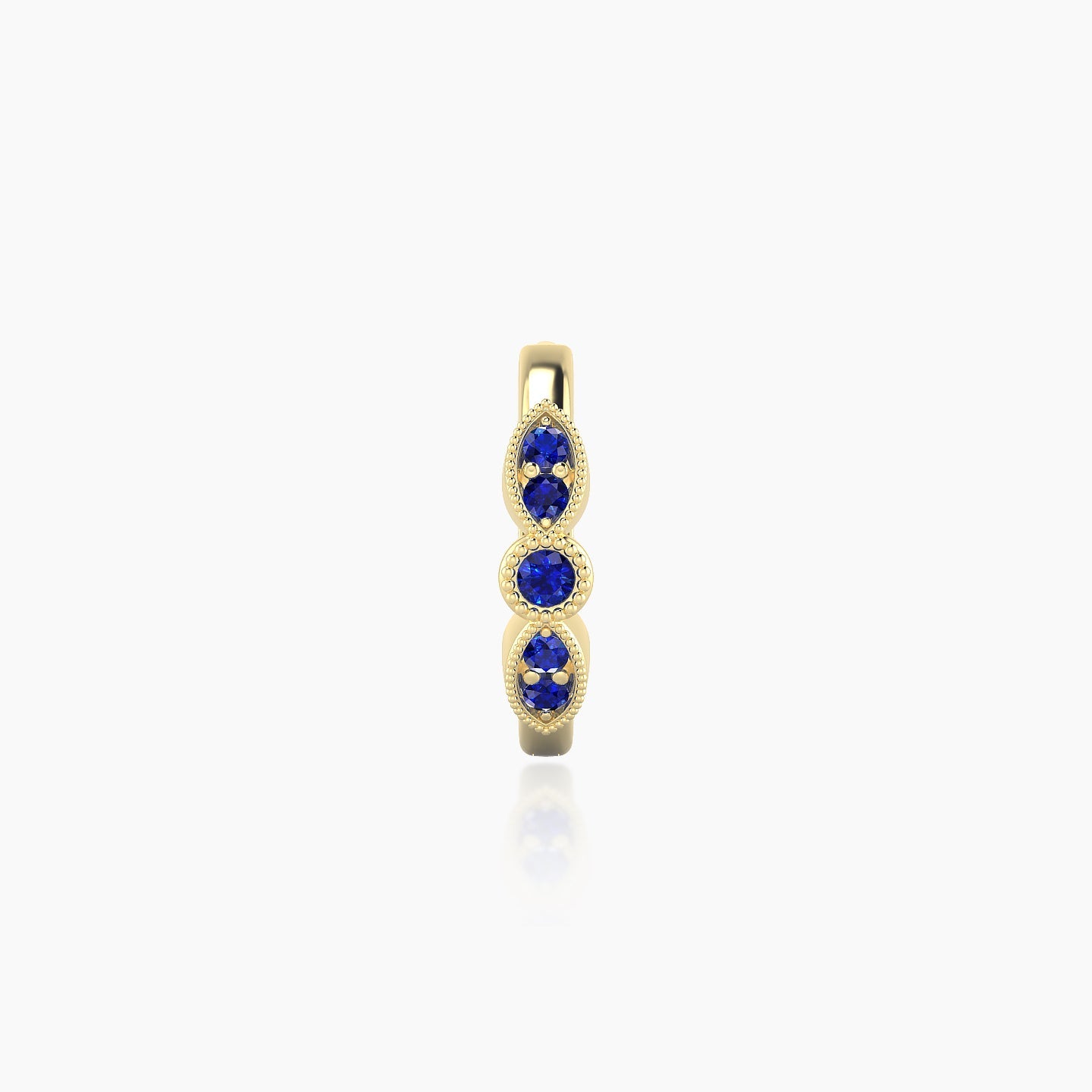 Roma | 18k Yellow Gold 8 mm Sapphire Hoop Piercing