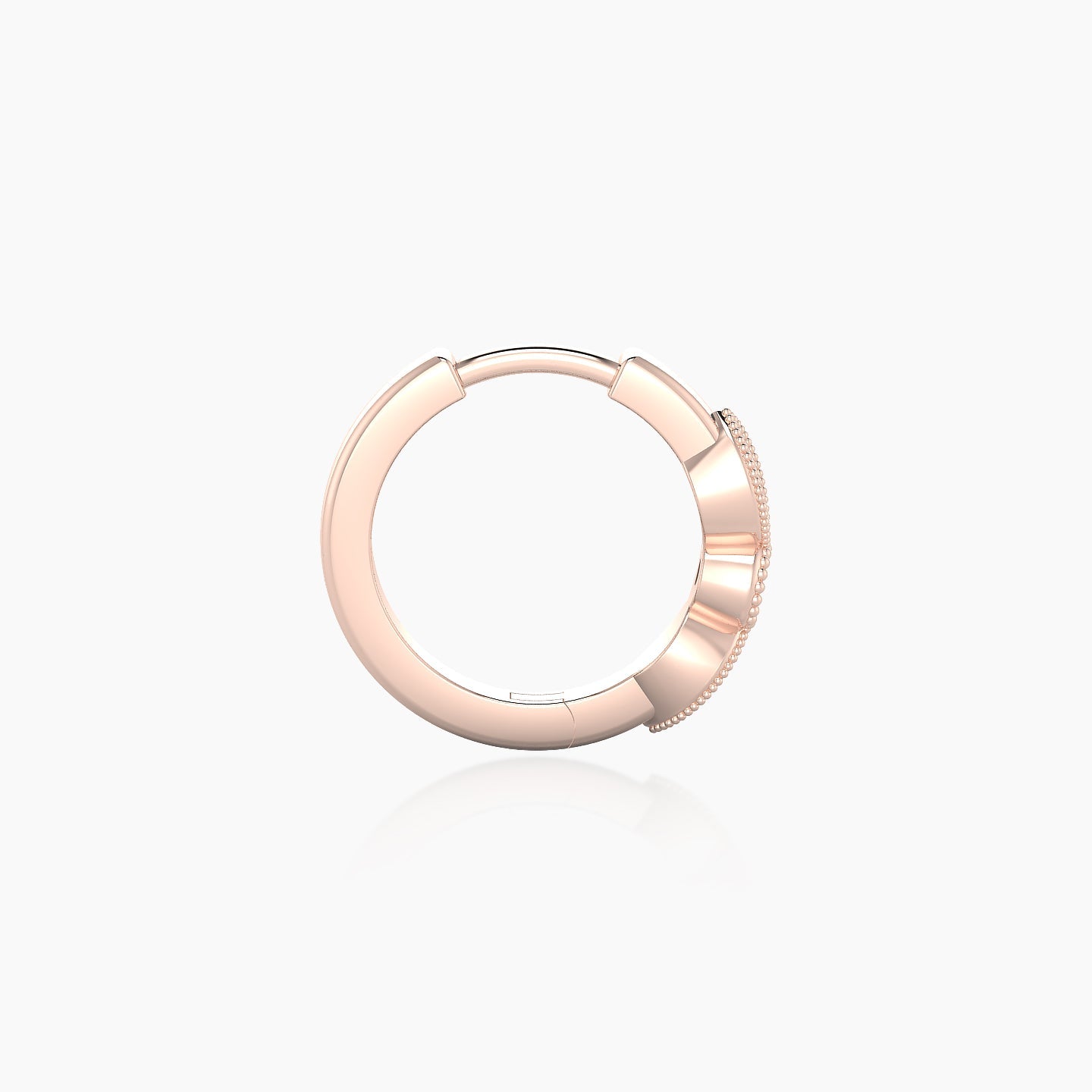 Roma | 18k Rose Gold 8 mm Black Diamond & Diamond Hoop Piercing