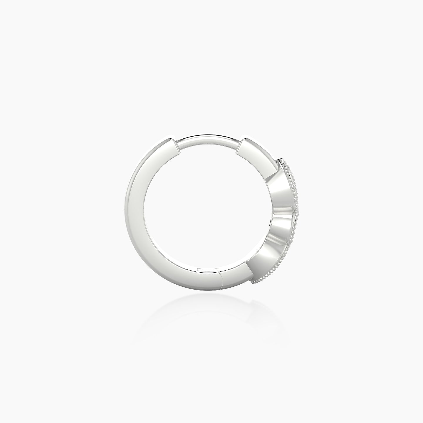 Roma | 18k White Gold 8 mm Black Diamond Hoop Piercing