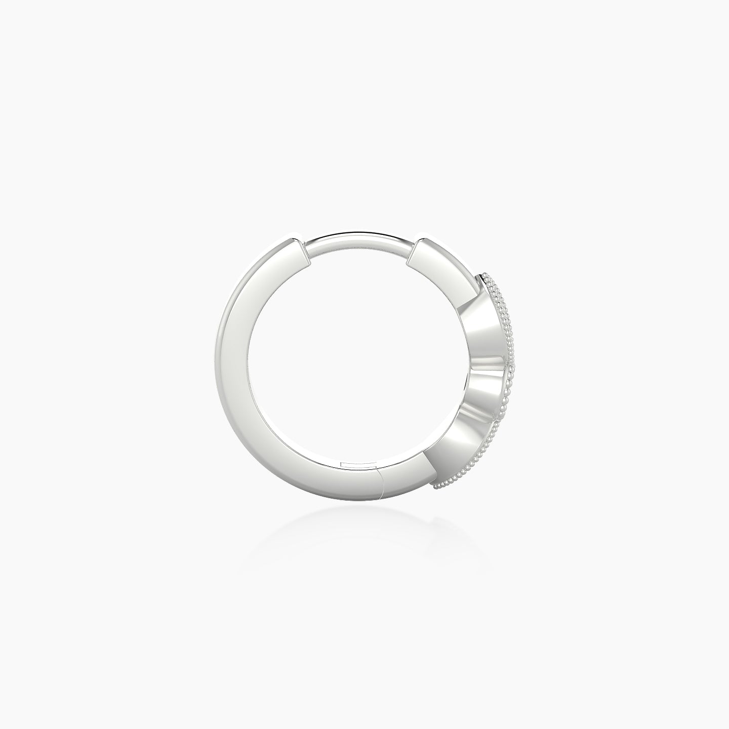 Roma | 18k White Gold 8 mm Black Diamond & Diamond Hoop Piercing