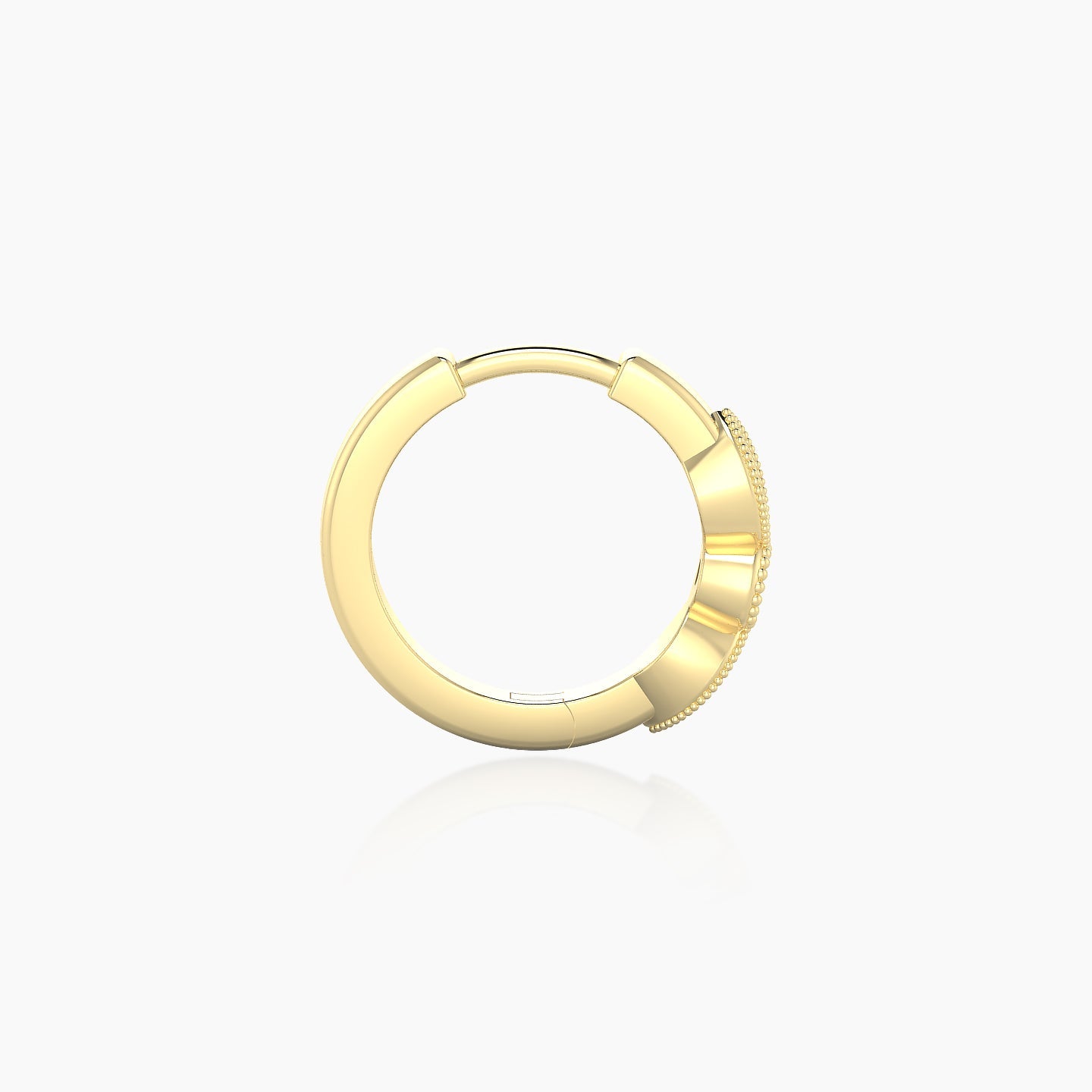 Roma | 18k Yellow Gold 8 mm Black Diamond Hoop Piercing