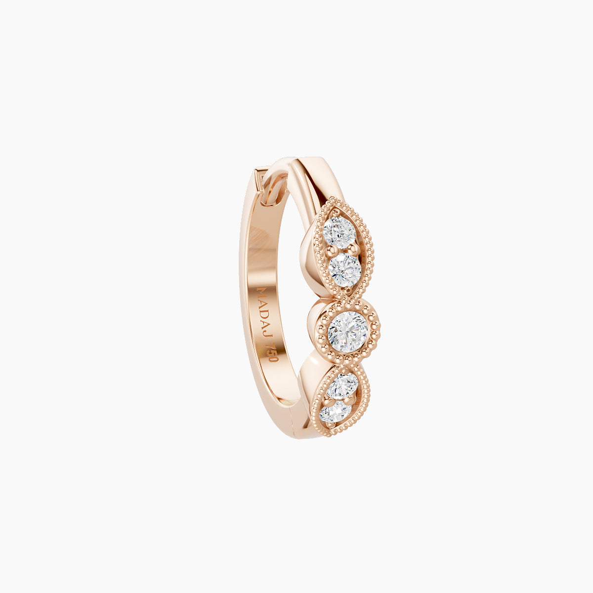 Roma | 18k Rose Gold 8 mm Diamond Nose Ring Piercing