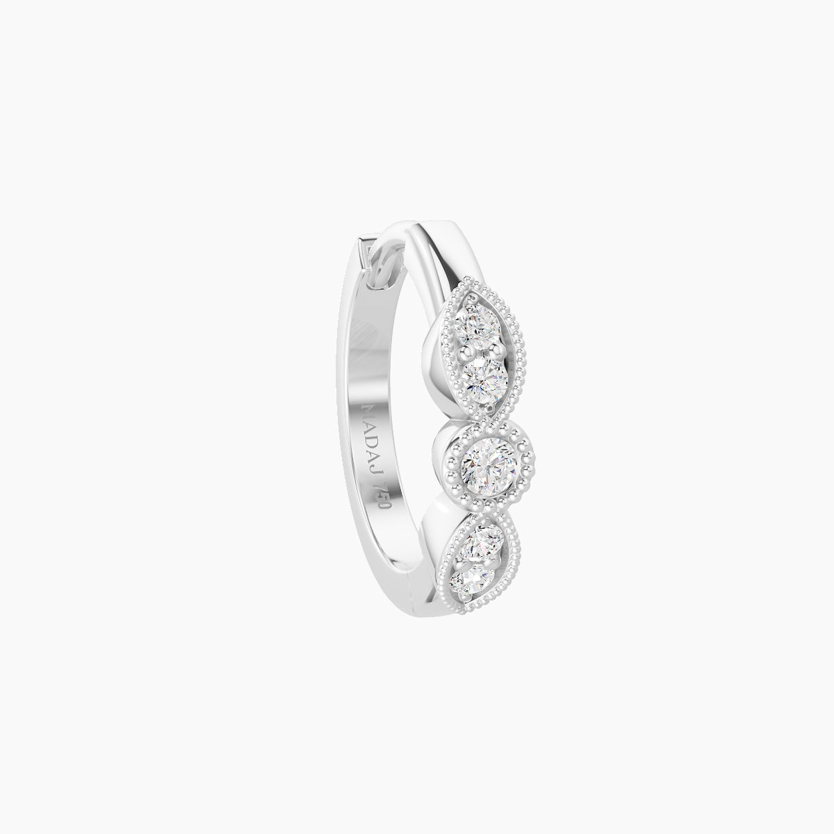 Roma | 18k White Gold 8 mm Diamond Nose Ring Piercing