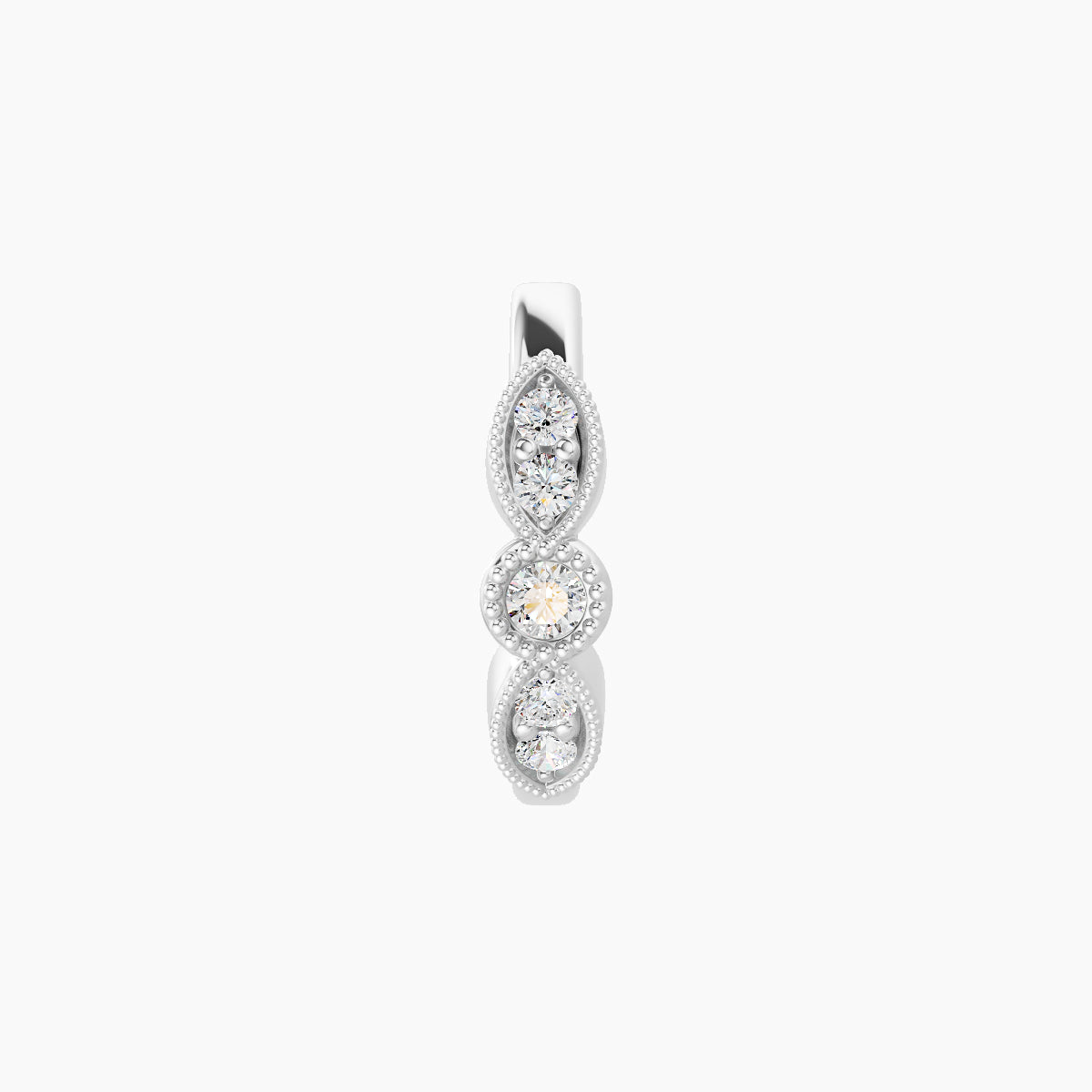 Roma | 18k White Gold 8 mm Diamond Nose Ring Piercing
