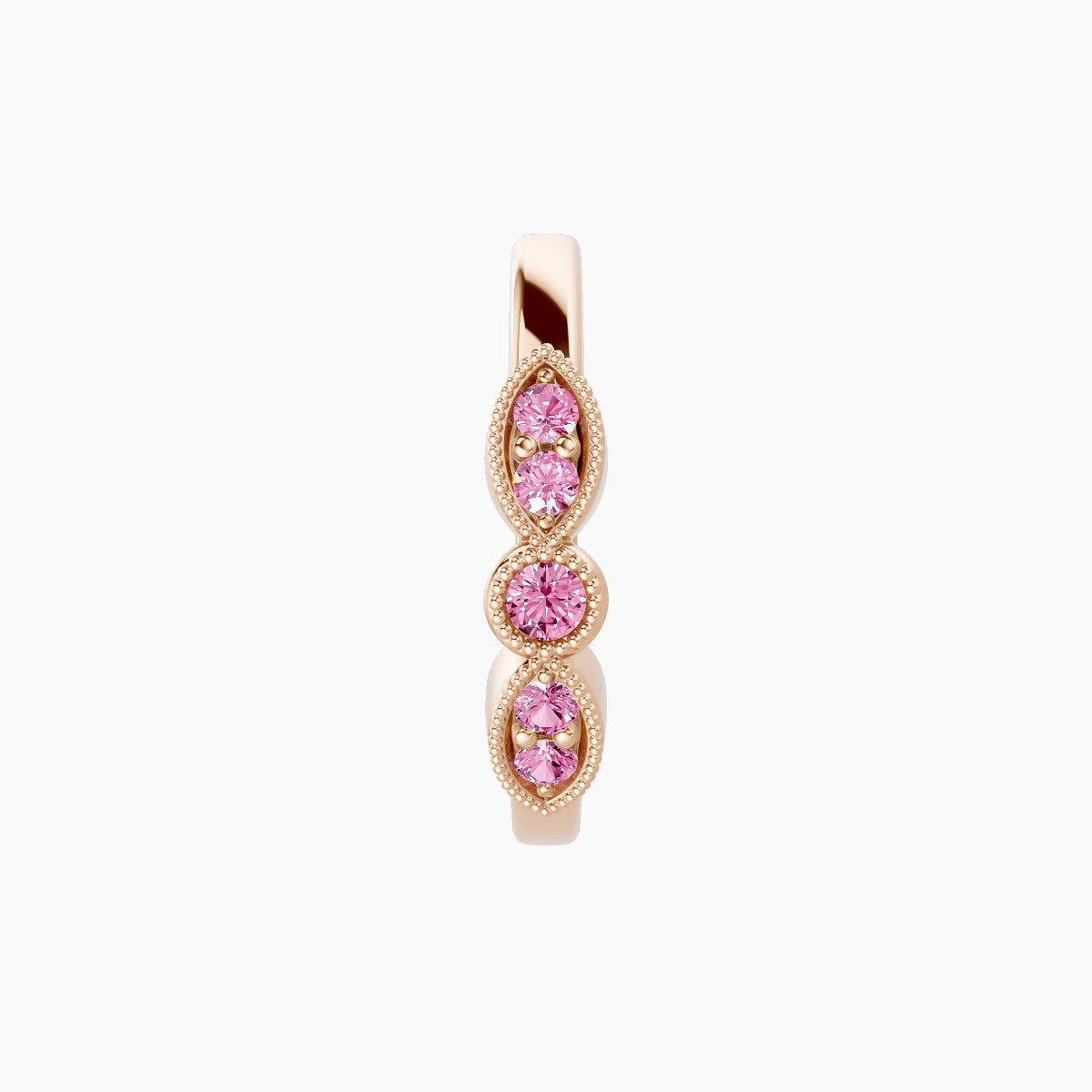 Roma | 18k Rose Gold 9.5 mm Pink Sapphire Hoop Piercing