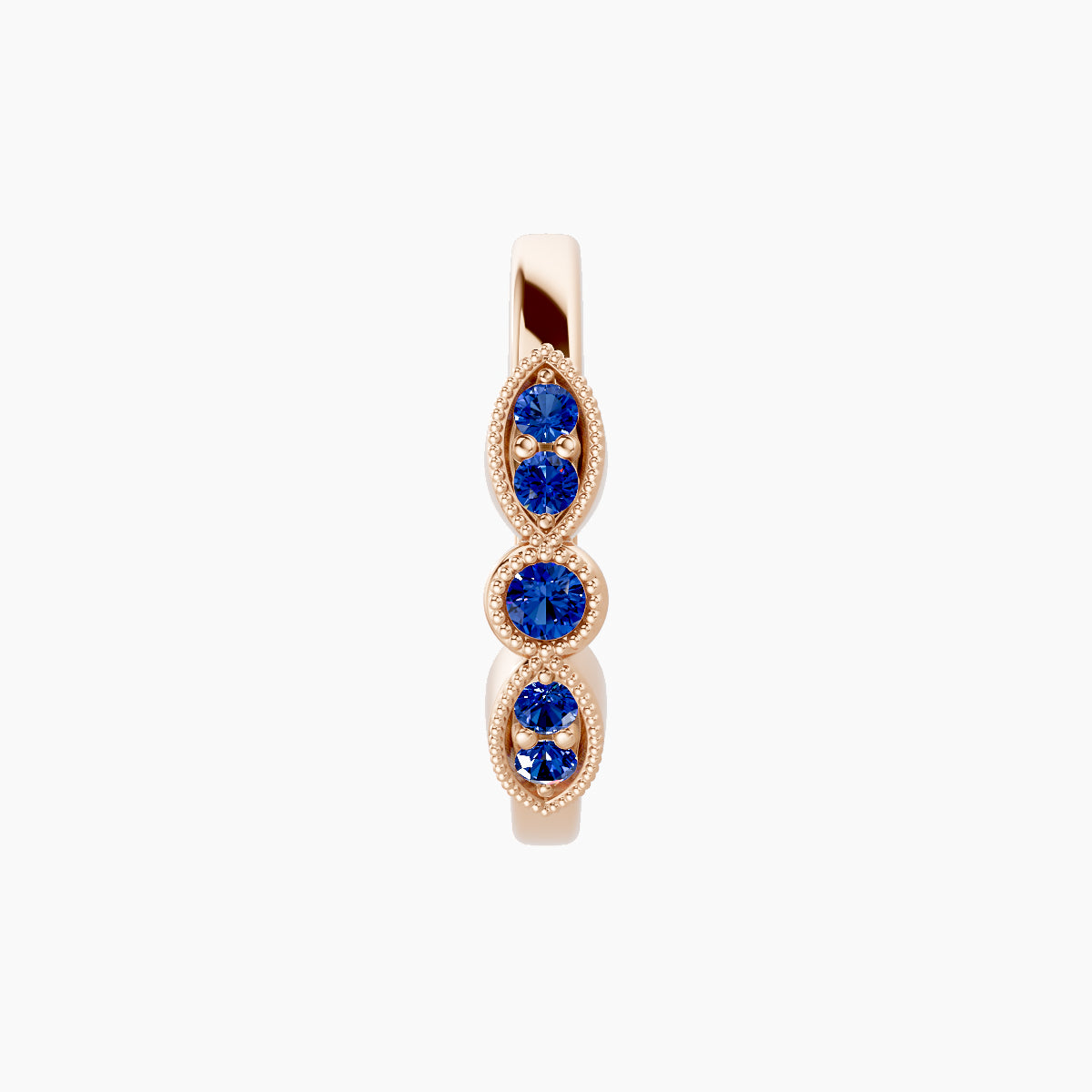 Roma | 18k Rose Gold 9.5 mm Sapphire Hoop Piercing