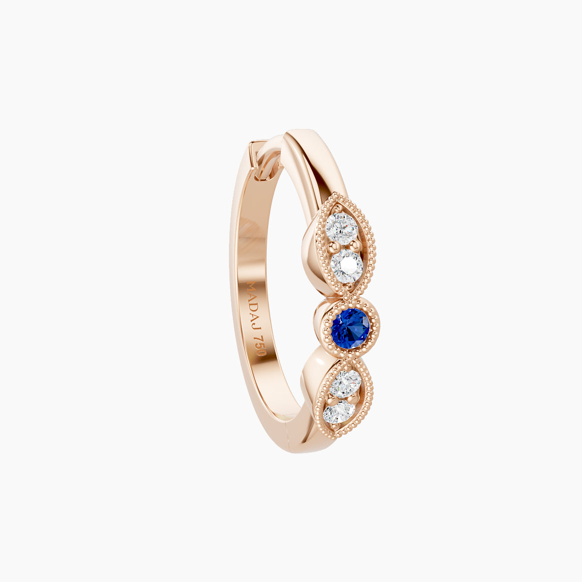 Roma | 18k Rose Gold 9.5 mm Sapphire & Diamond Hoop Piercing