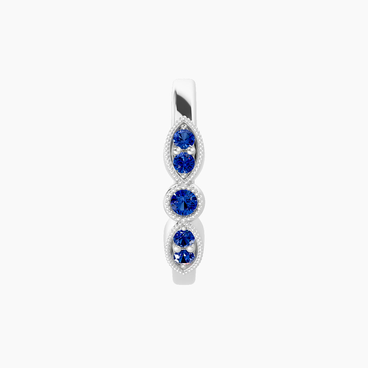 Roma | 18k White Gold 9.5 mm Sapphire Hoop Piercing