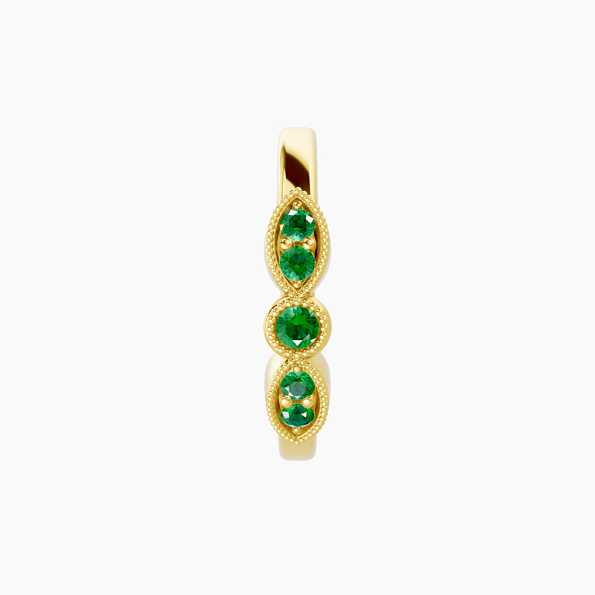 Roma | 18k Yellow Gold 9.5 mm Emerald Hoop Piercing