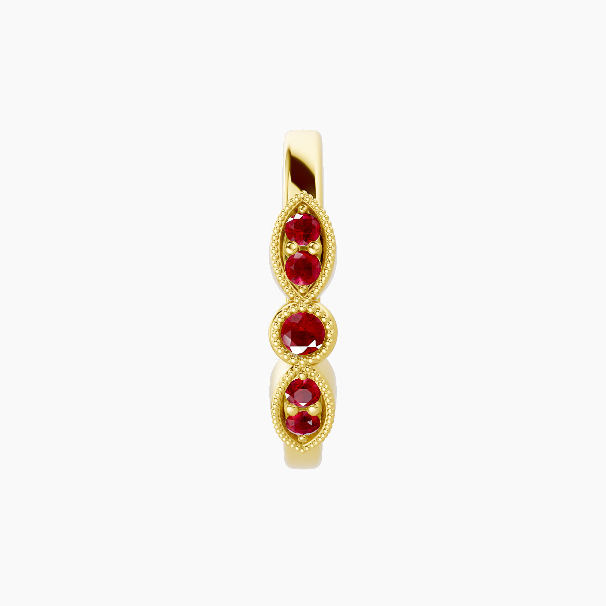 Roma | 18k Yellow Gold 9.5 mm Ruby Hoop Piercing