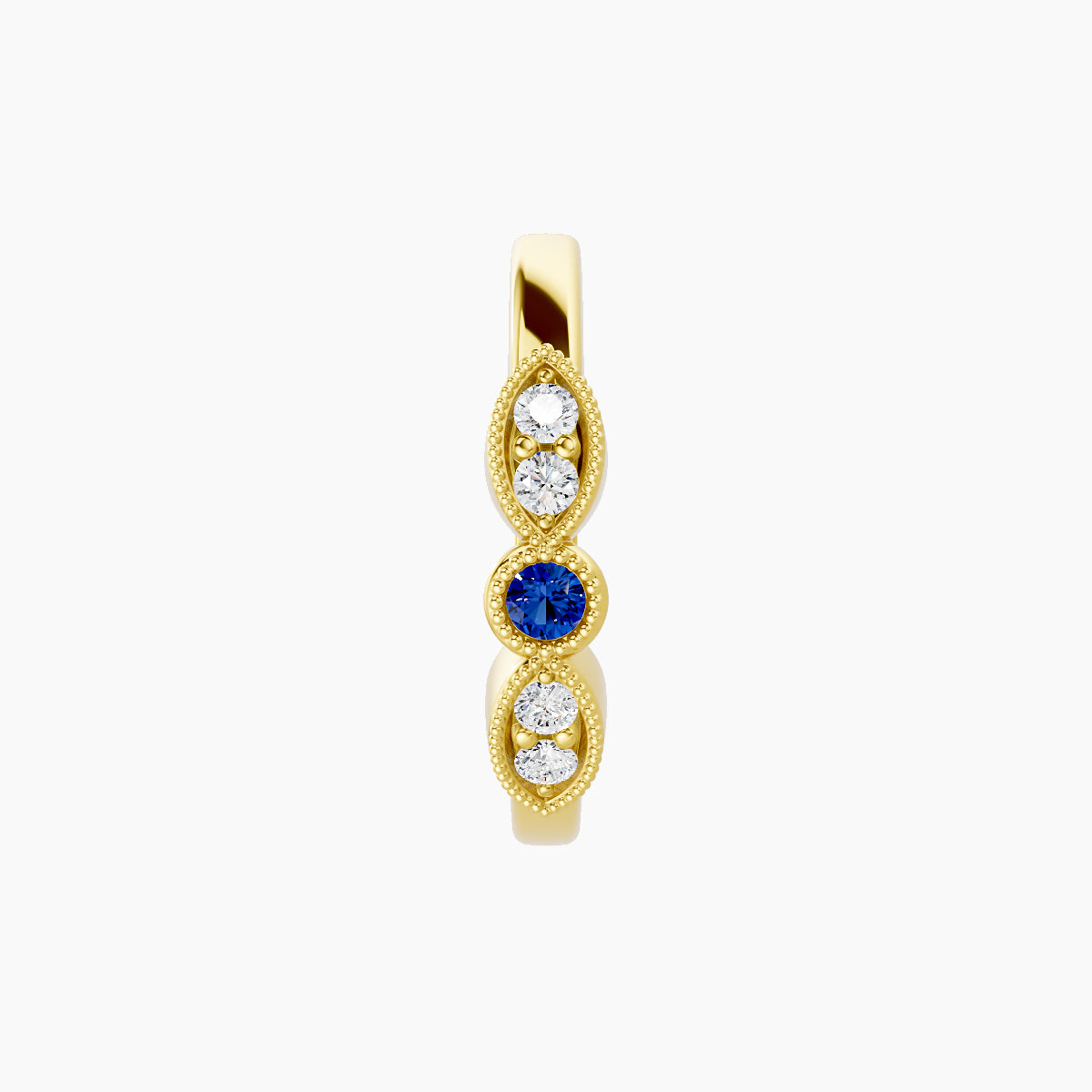 Roma | 18k Yellow Gold 9.5 mm Sapphire & Diamond Hoop Piercing