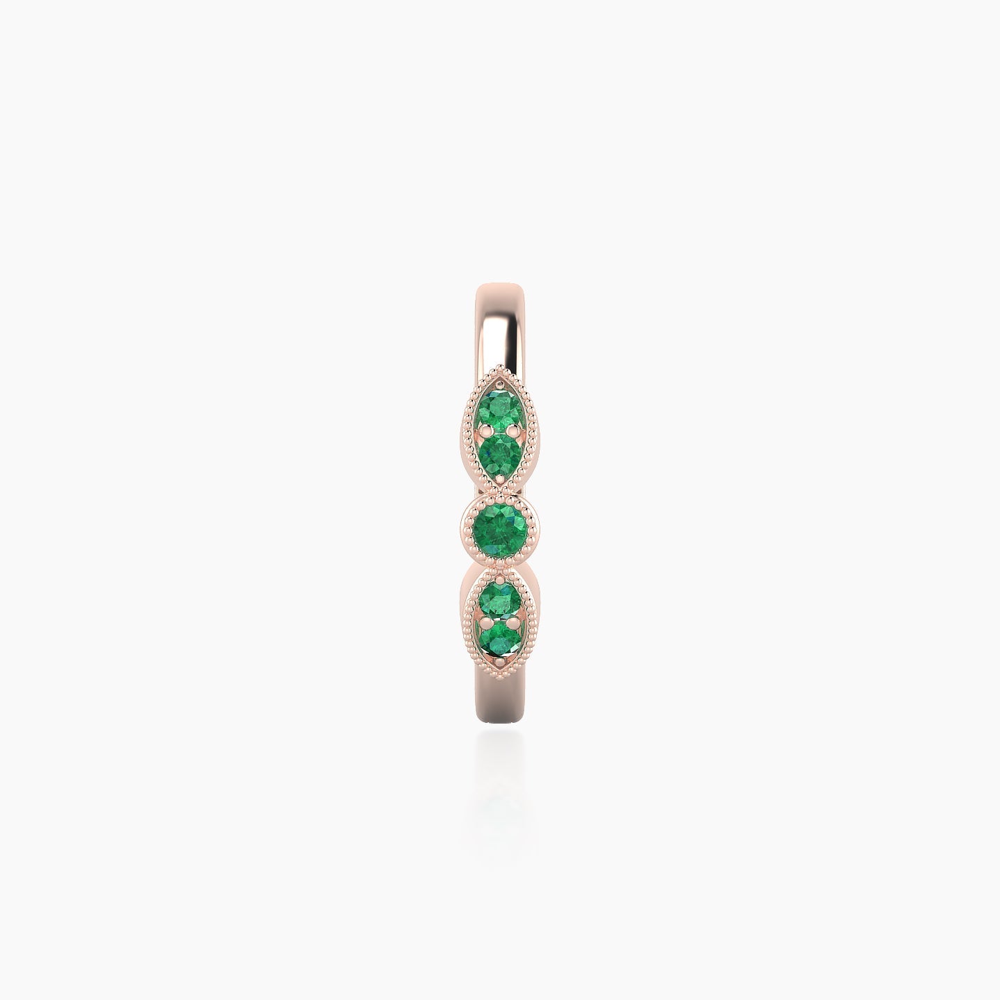 Roma | 18k Rose Gold 9.5 mm Emerald Hoop Piercing