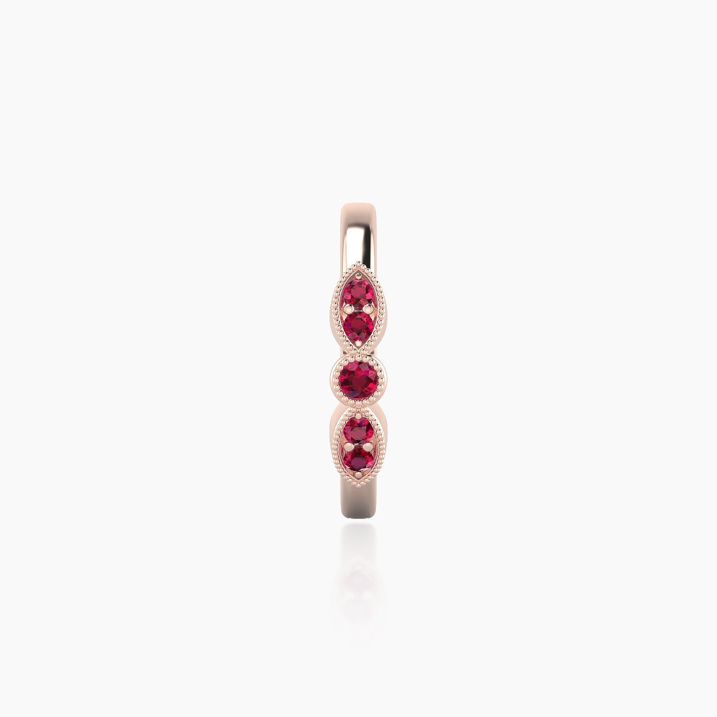 Roma | 18k Rose Gold 9.5 mm Ruby Hoop Piercing