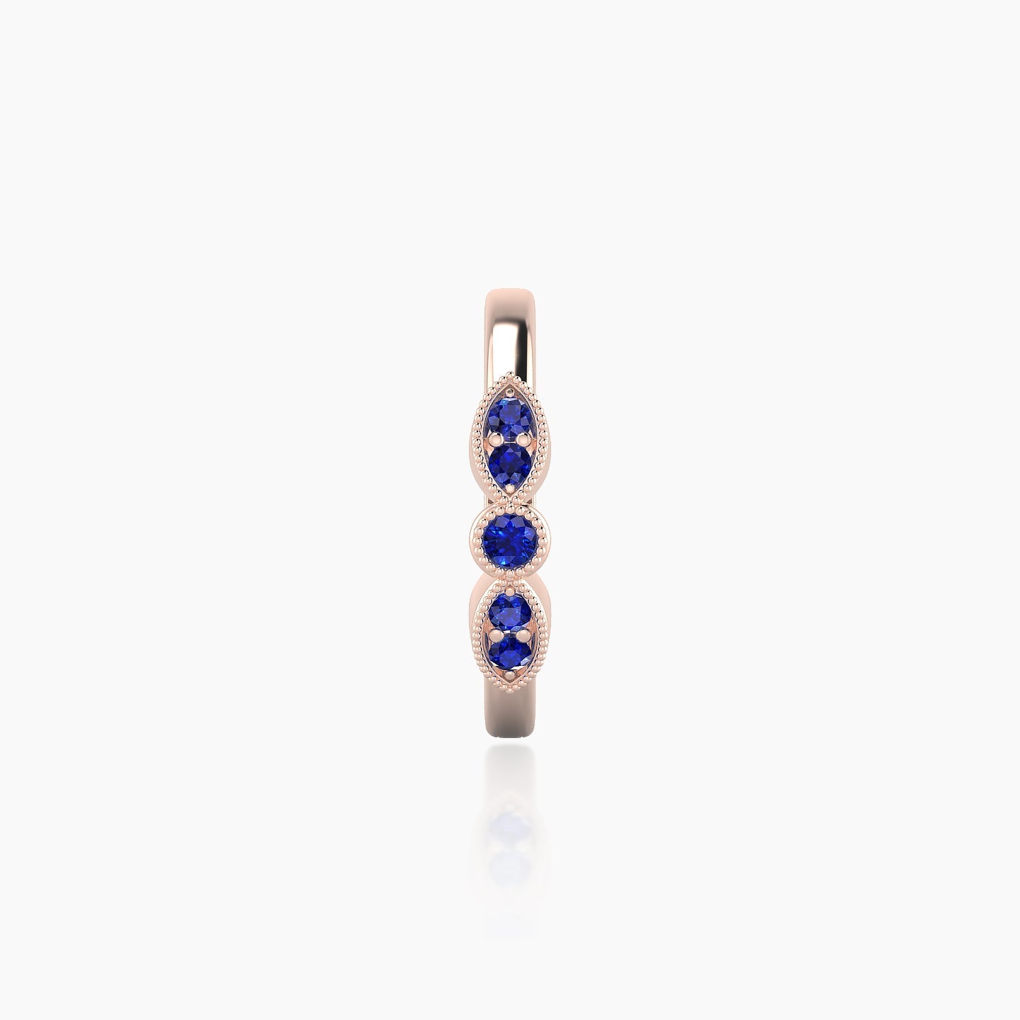 Roma | 18k Rose Gold 9.5 mm Sapphire Hoop Piercing