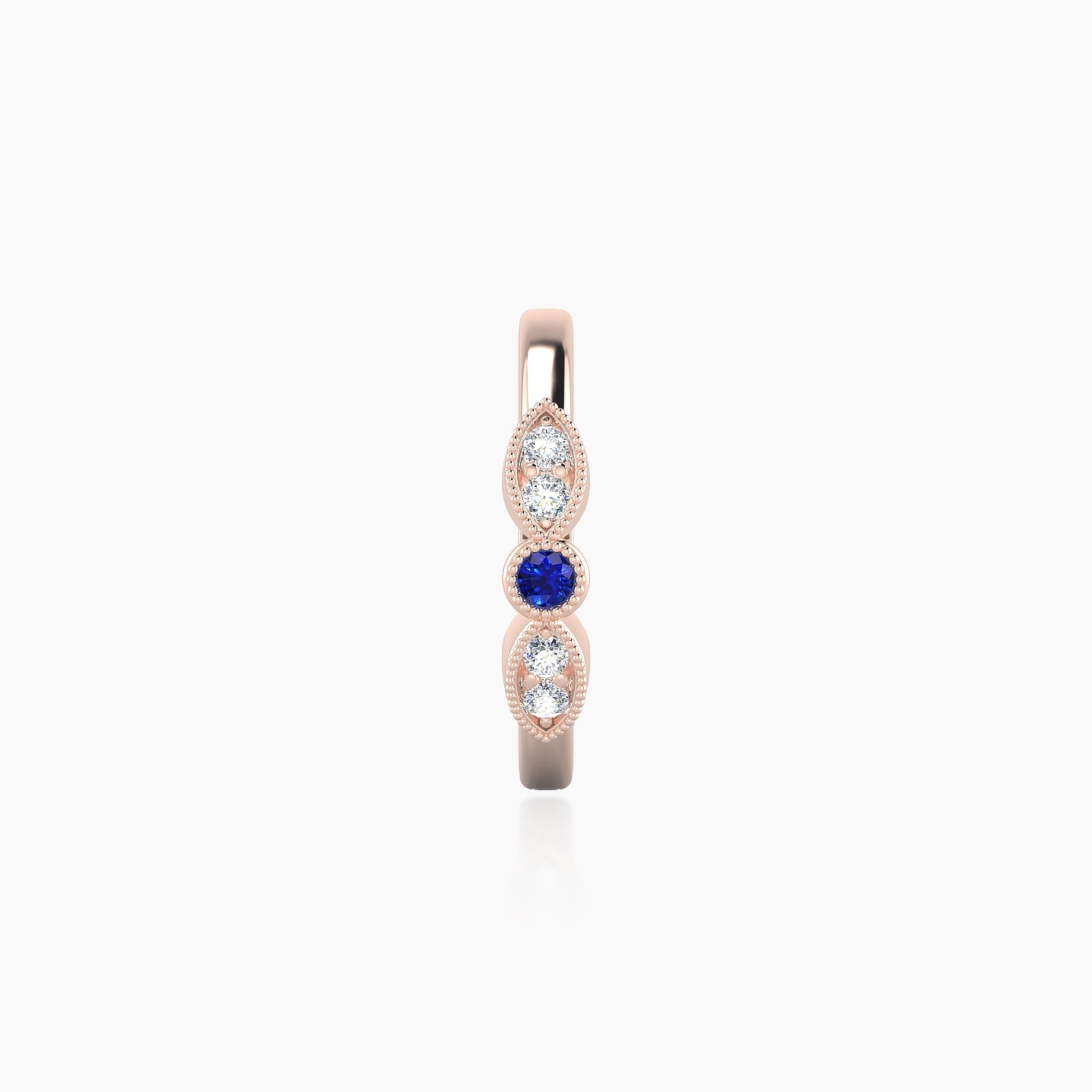 Roma | 18k Rose Gold 9.5 mm Sapphire & Diamond Hoop Piercing