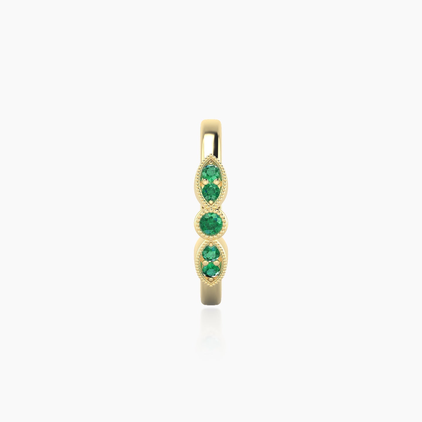 Roma | 18k Yellow Gold 9.5 mm Emerald Hoop Piercing