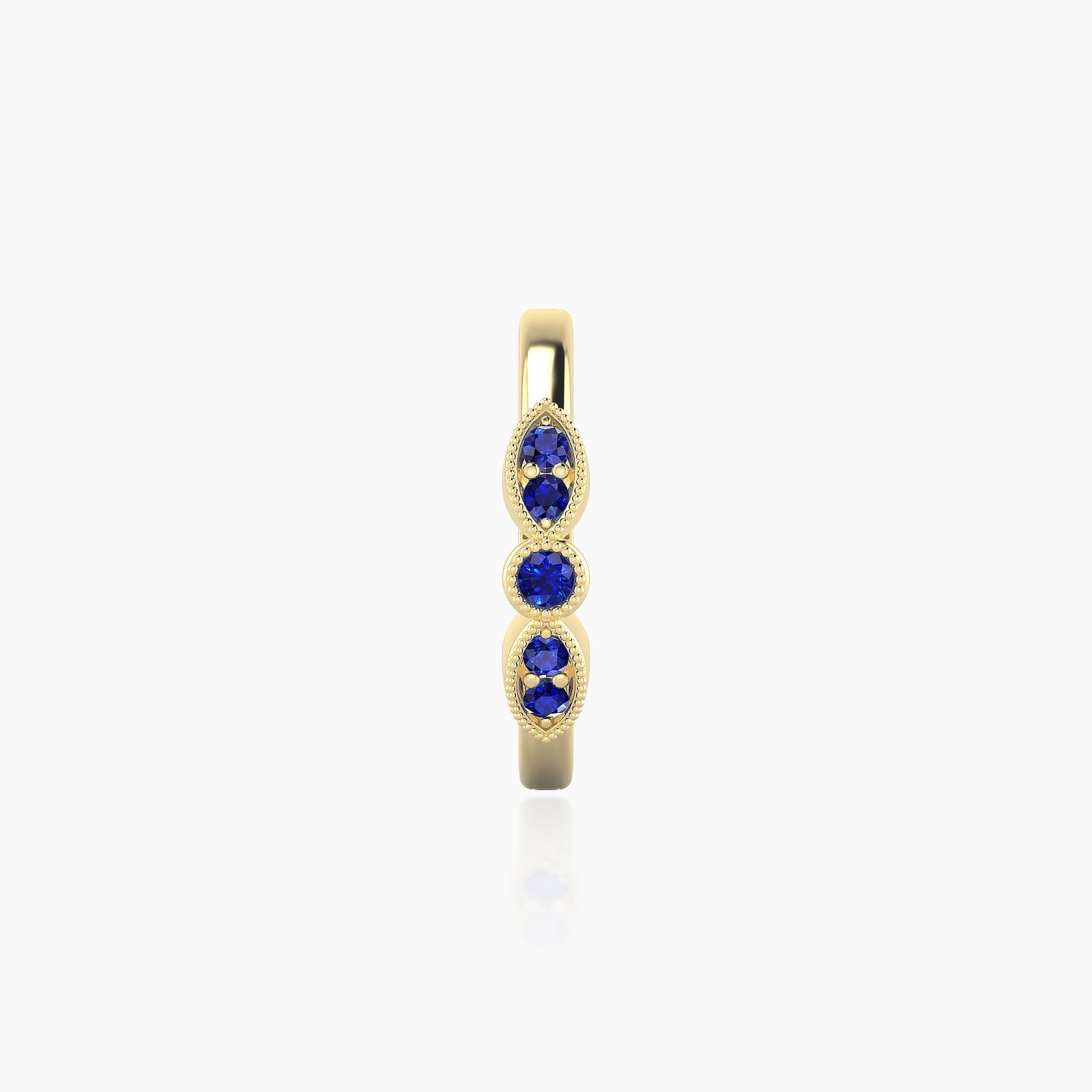 Roma | 18k Yellow Gold 9.5 mm Sapphire Hoop Piercing