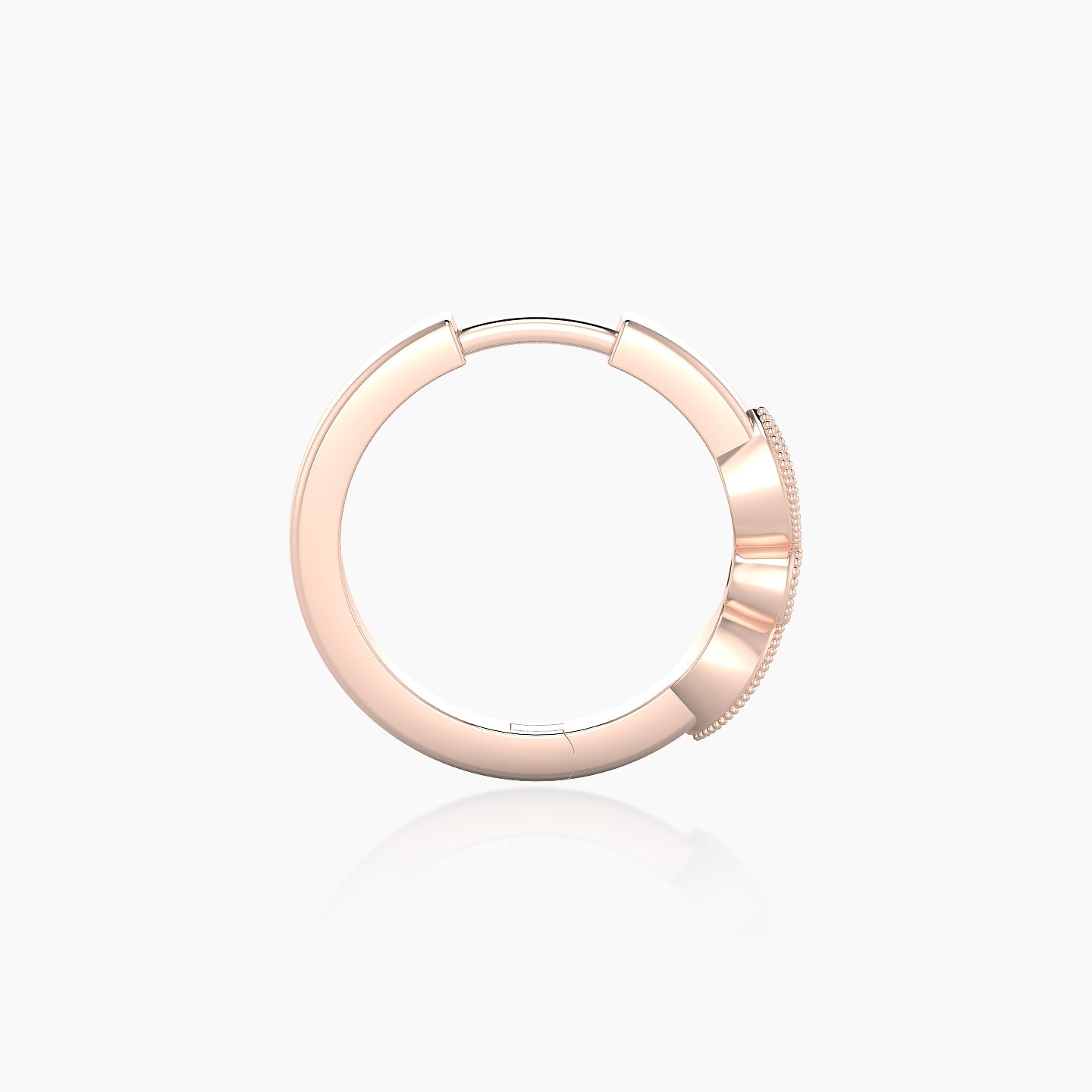 Roma | 18k Rose Gold 9.5 mm Black Diamond Hoop Piercing