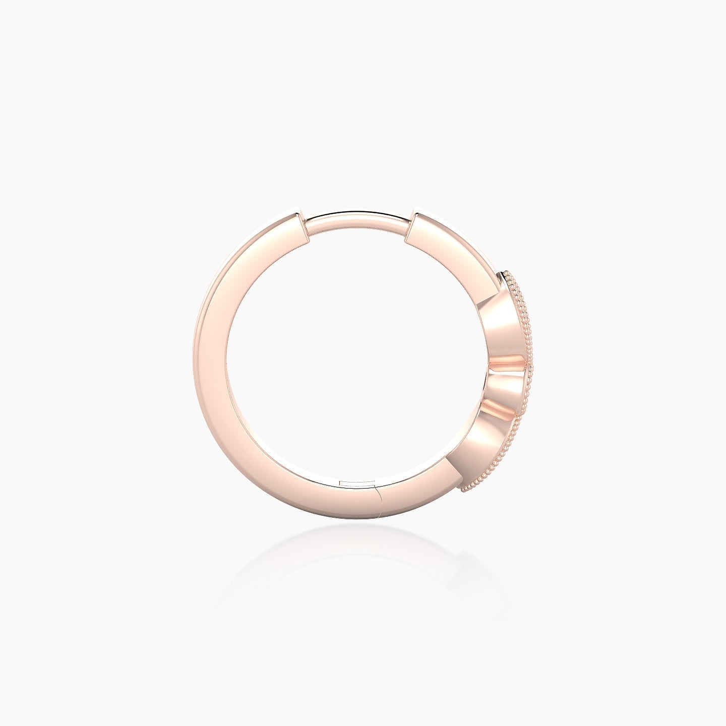 Roma | 18k Rose Gold 9.5 mm Black Diamond & Diamond Hoop Piercing