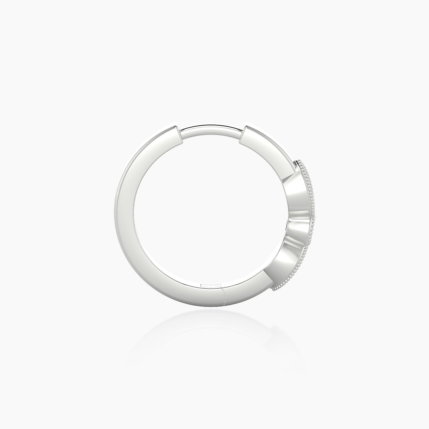 Roma | 18k White Gold 9.5 mm Emerald & Diamond Hoop Piercing