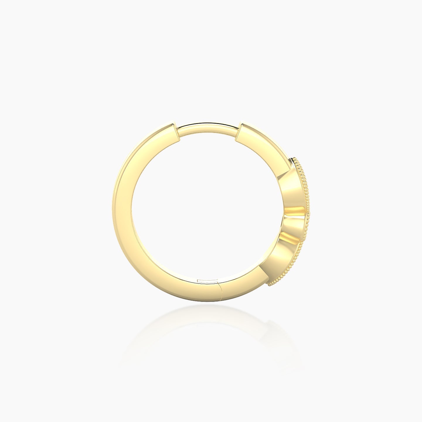 Roma | 18k Yellow Gold 9.5 mm Black Diamond & Diamond Hoop Piercing