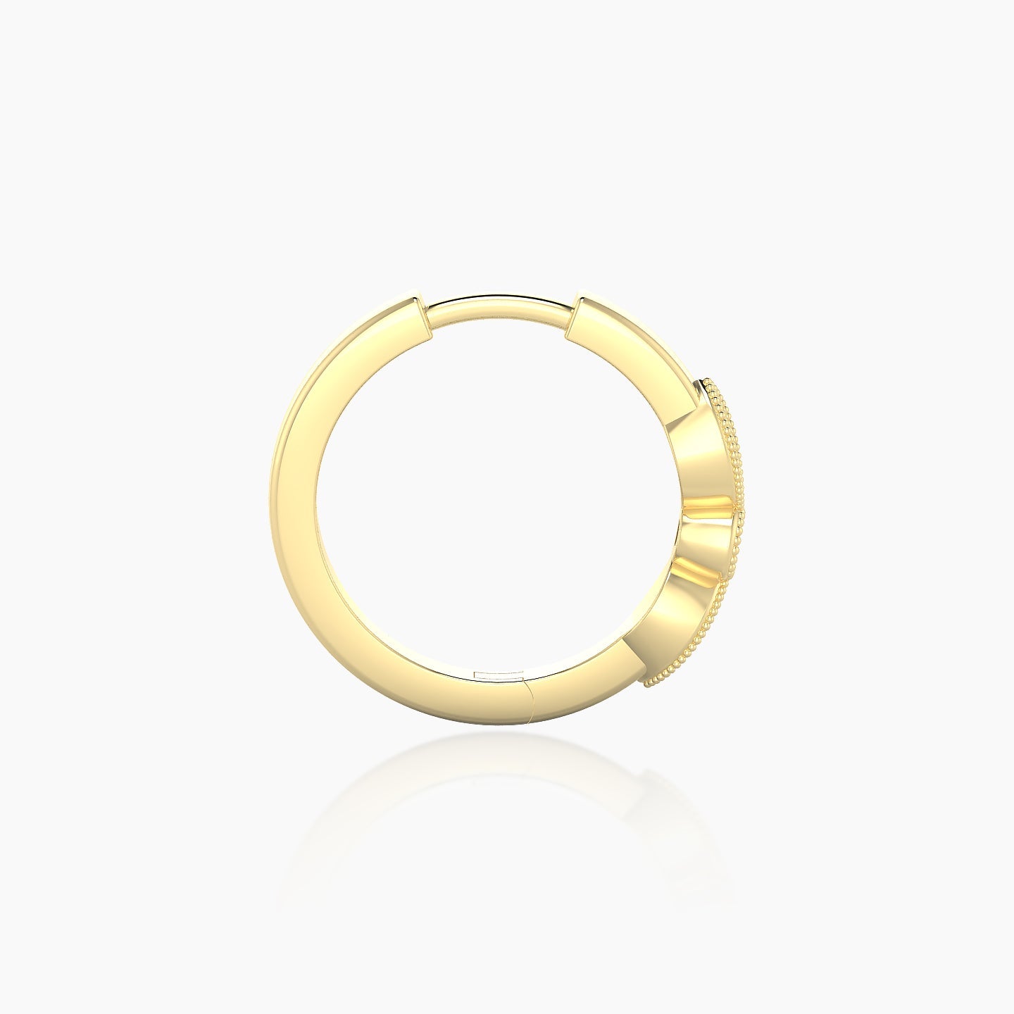 Roma | 18k Yellow Gold 9.5 mm Black Diamond Hoop Piercing