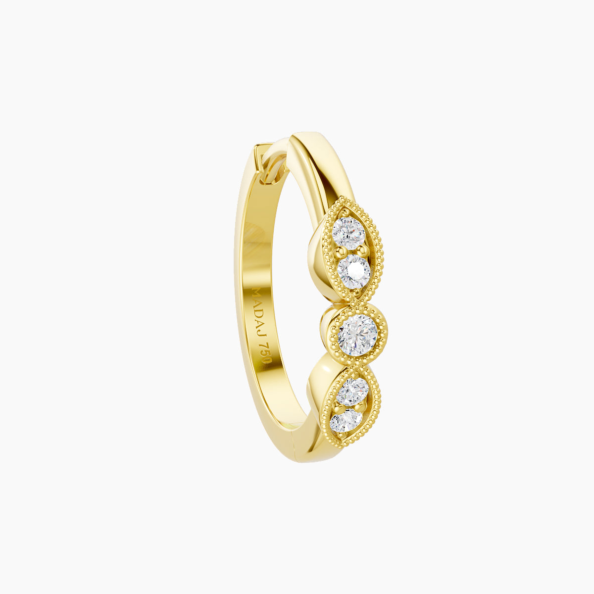 Roma | 18k Yellow Gold 9.5 mm Diamond Nose Ring Piercing