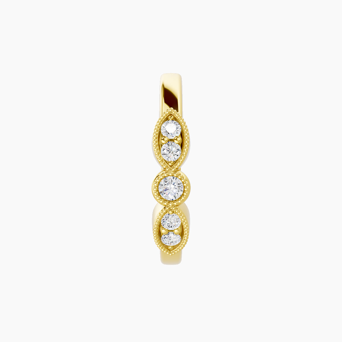 Roma | 18k Yellow Gold 9.5 mm Diamond Nose Ring Piercing