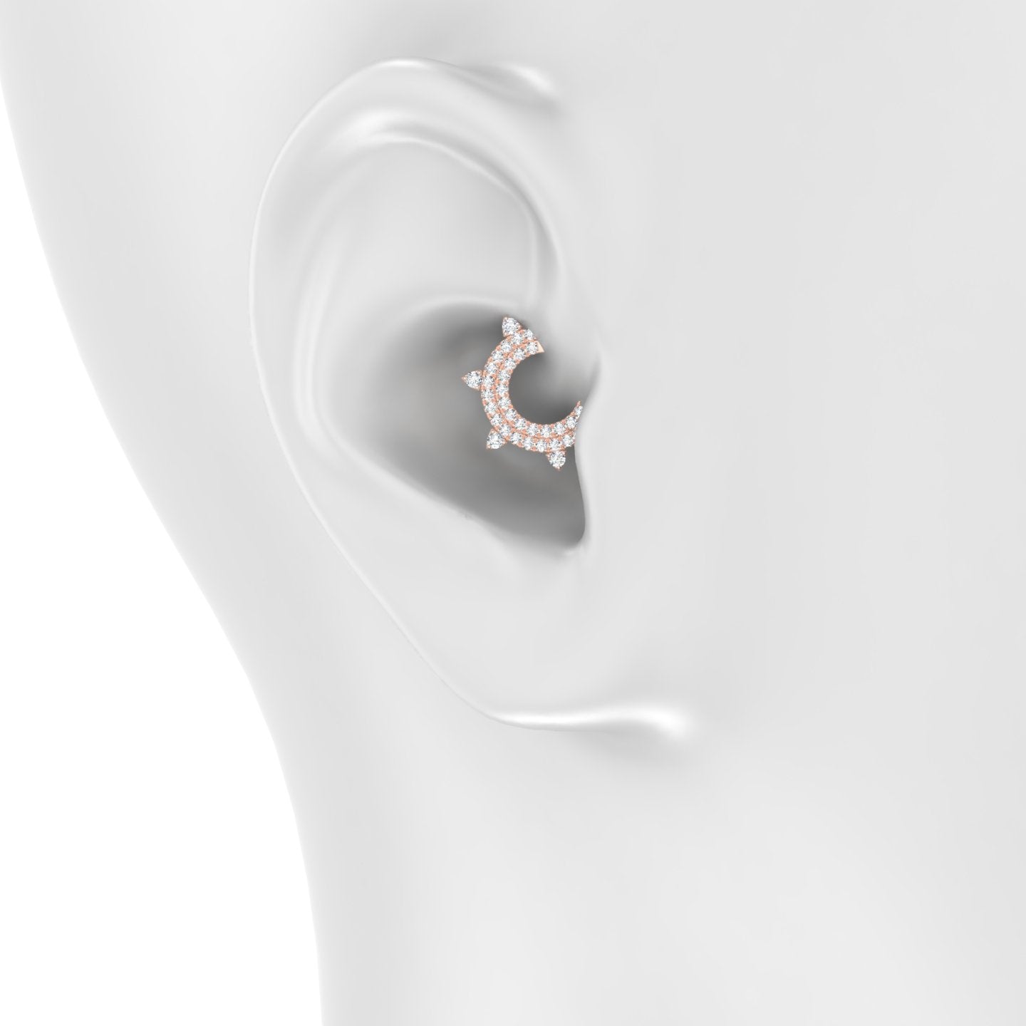Saga | 18k Rose Gold 6.5 mm Diamond Daith Piercing