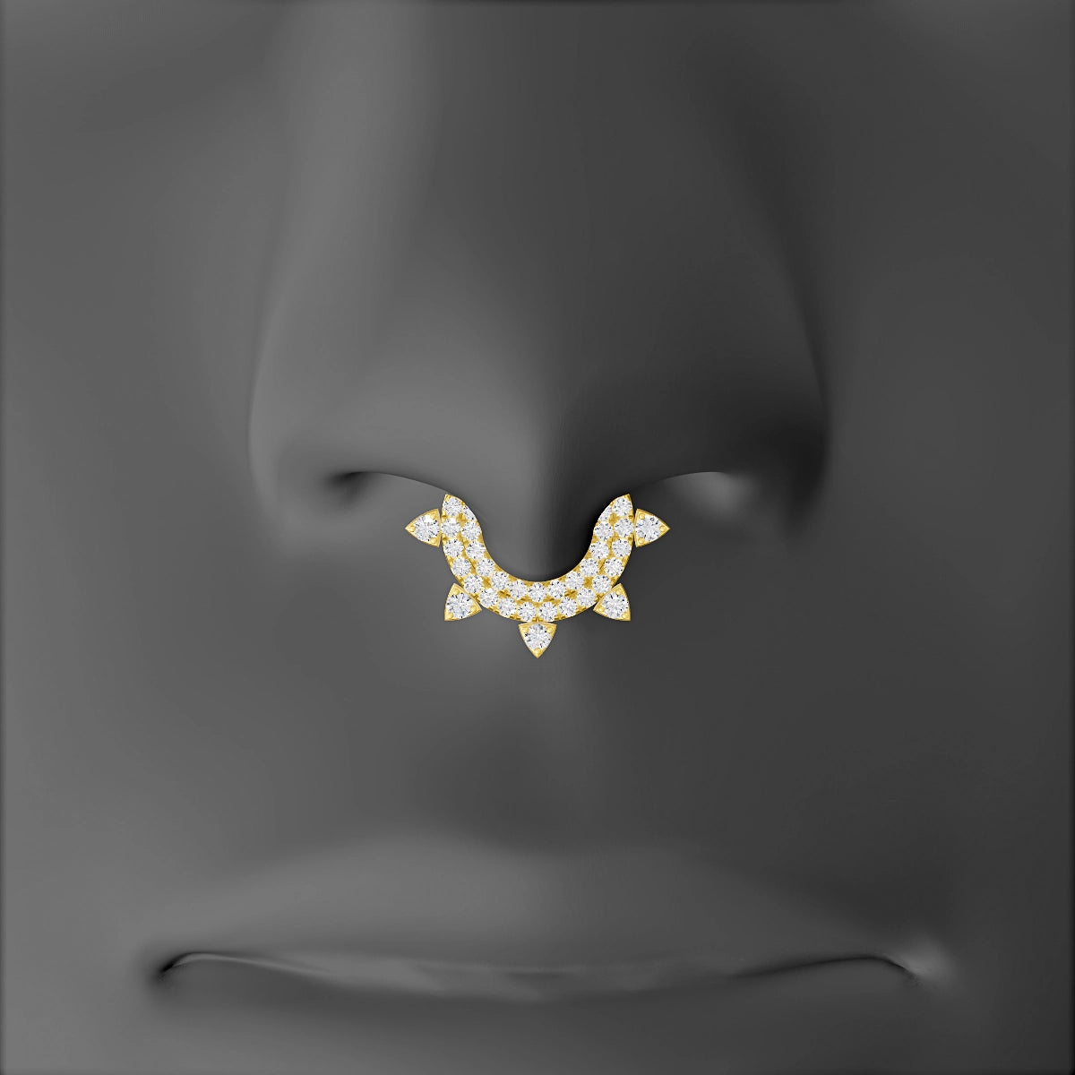 Saga | 18k Yellow Gold 6.5 mm Diamond Septum Piercing