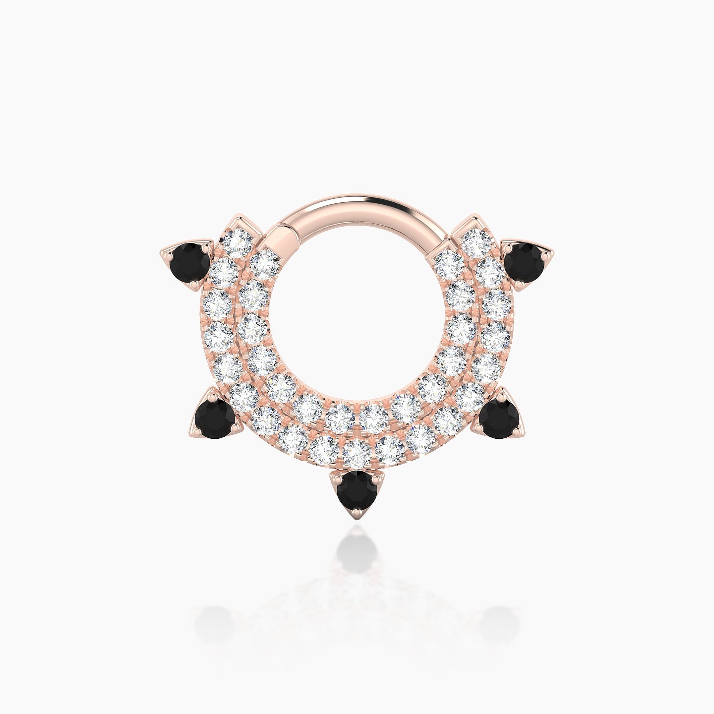 Saga | 18k Rose Gold 6.5 mm Black Diamond & Diamond Septum Piercing