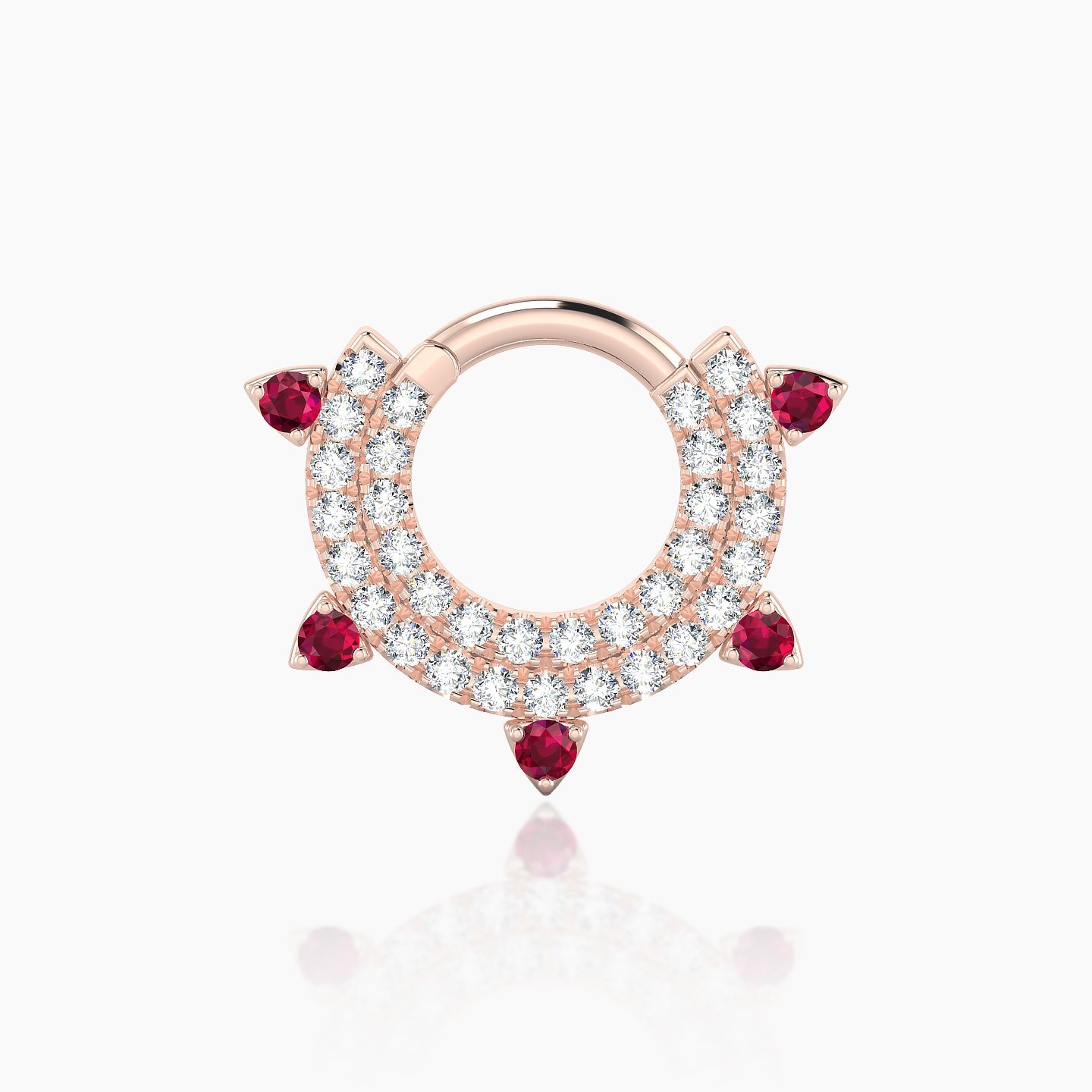 Saga | 18k Rose Gold 6.5 mm Ruby & Diamond Septum Piercing