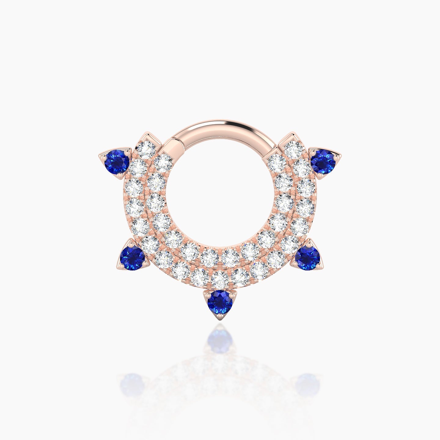 Saga | 18k Rose Gold 6.5 mm Sapphire & Diamond Septum Piercing