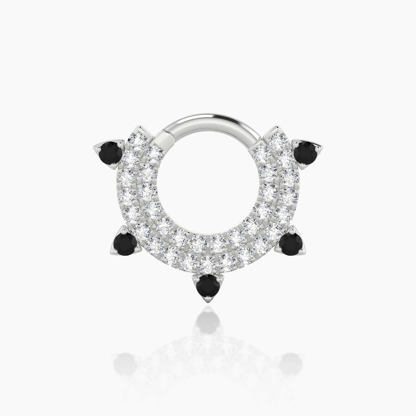 Saga | 18k White Gold 6.5 mm Black Diamond & Diamond Septum Piercing