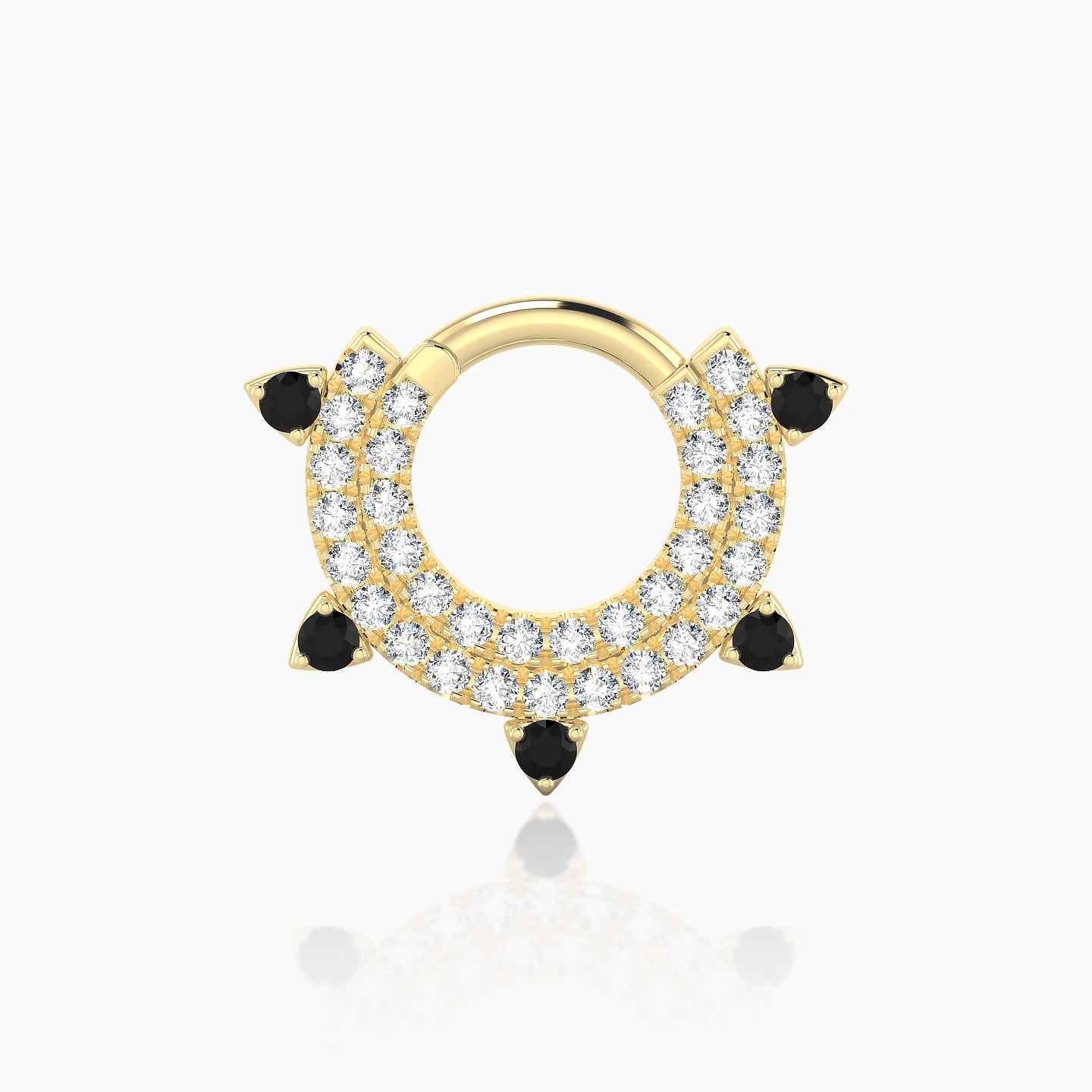 Saga | 18k Yellow Gold 6.5 mm Black Diamond & Diamond Septum Piercing