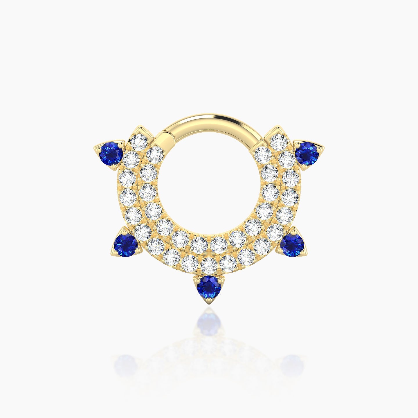 Saga | 18k Yellow Gold 6.5 mm Sapphire & Diamond Septum Piercing