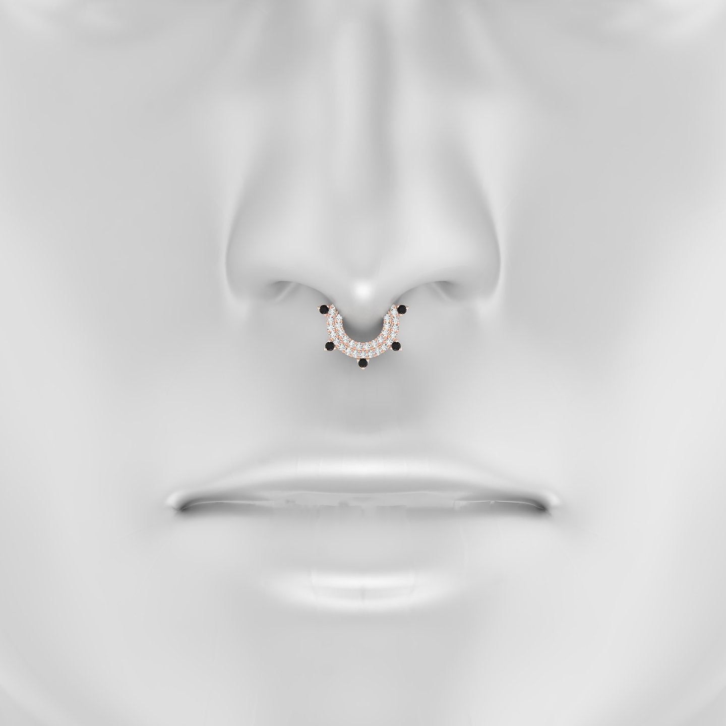 Saga | 18k Rose Gold 6.5 mm Black Diamond & Diamond Septum Piercing