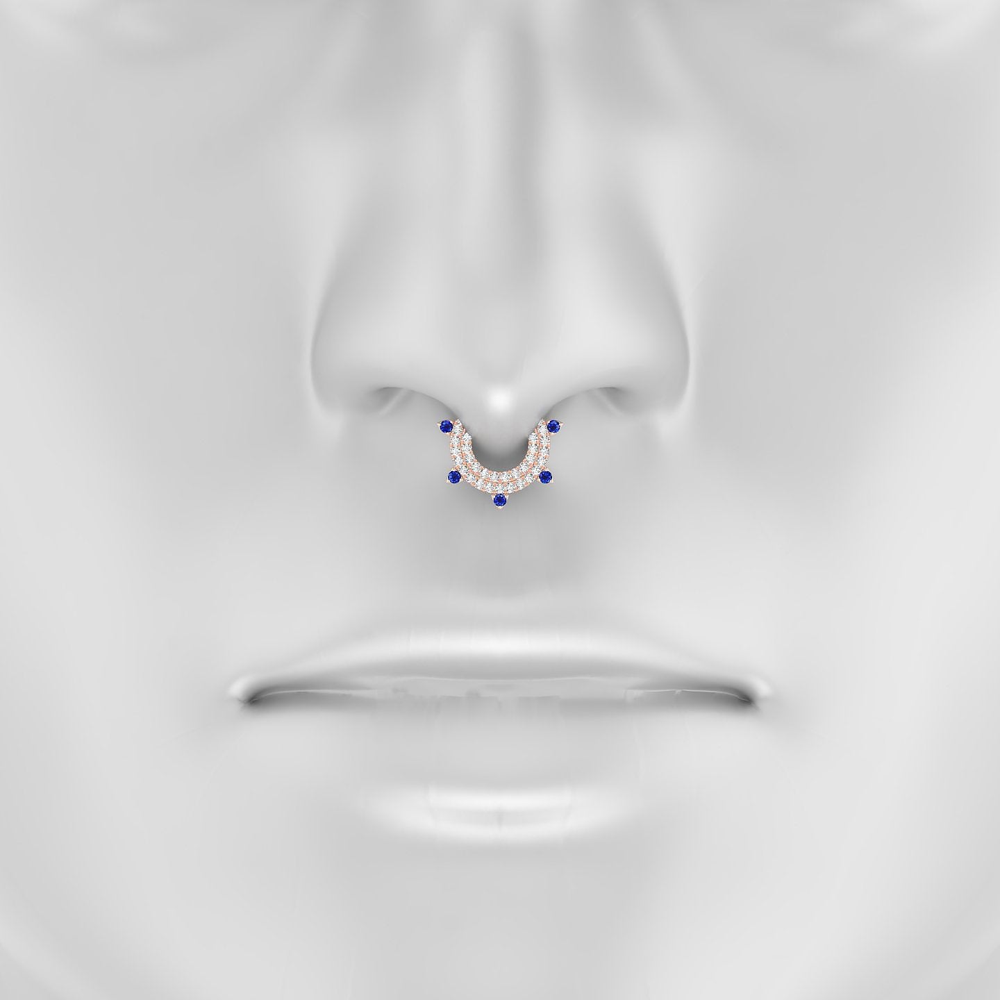 Saga | 18k Rose Gold 6.5 mm Sapphire & Diamond Septum Piercing