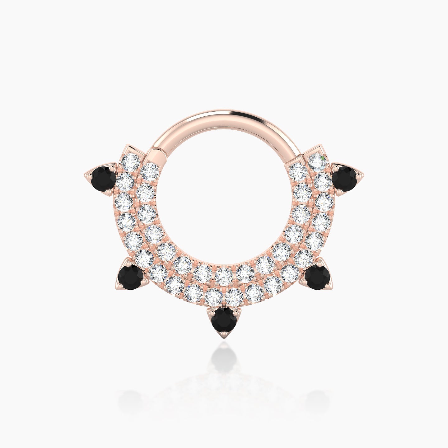 Saga | 18k Rose Gold 8 mm Black Diamond & Diamond Septum Piercing